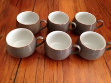 6 Denby 'Greystone' Tea cups