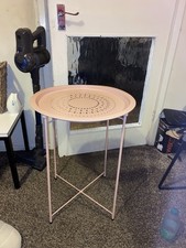 Small Round Baby Pink Side Table