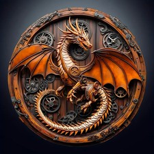Mechanical Dragon Wooden Jigsaw Puzzle - Vibrant Autumn-Themed -  (A4)