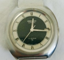 Vintage Seiko 7005-8150 UFO Automatic Watch Black Cream Dial Roman Numerals