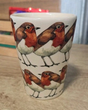Emma Bridgewater Robin Candle Beaker Bird Backstamp slightly Used 10cm