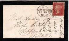 1861 QV 1d Red Star Oxford