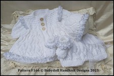 BABY REBORN DOLL KNITTING PATTERN TRADITIONAL SET F166 16-22" DOLL / 0-3M BABY