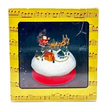 Vintage 1987 Enesco Up On The House-Top Revolving Santa Christmas Music Box