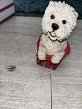 Small Statue Of Bestie In Tartan Bag  Leonardo Collection. ‘tartan Westie’
