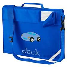 Royal blue school Book bag personalised with name or initials and choice of logo