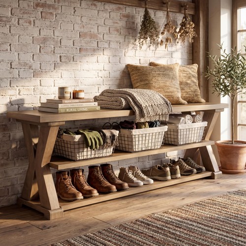 Inch entryway storage - 63-inch,