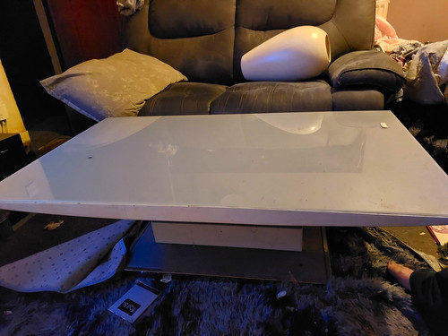 Grey glossy glass top - grey,