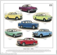 CLASSIC FORDS  1960s - Art Print - Consul Capri Corsair Cortina Popular Anglia +