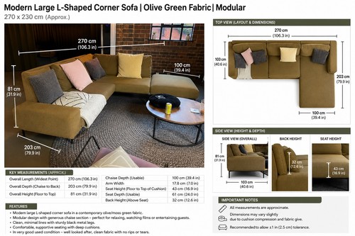 Modern large shaped corner - large, l-shaped