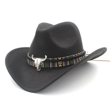 Womens Mens Hat Cowgirl Cowboy Wild West Hats Western Headwear Wide Brim Cap UK