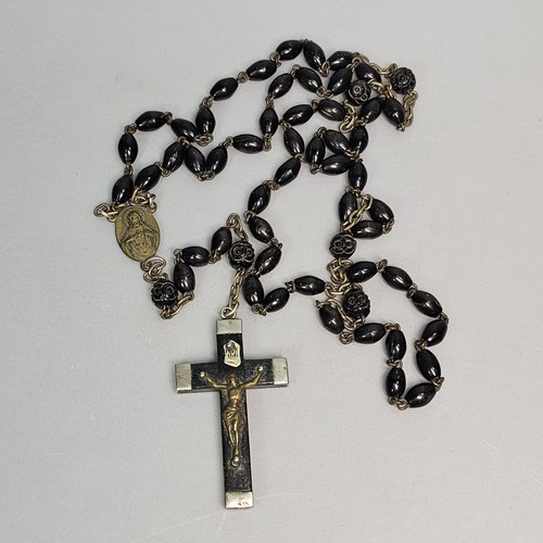 Ebony rosary prayer beads - prayer,