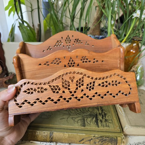 Vintage wooden letter rack - wooden,