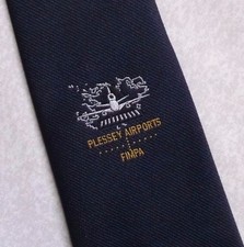 Tie Necktie Mens Vintage PLESSEY AIRPORTS FIMPA PILOT AVIATION 