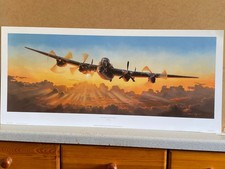 Lancaster Bomber aviation art PRINT The Long Journey Home by Adrian Rigby.