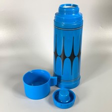 Vintage Concorde Aladdin Vacuum Flask 1/2 L Blue Black Retro 1970s Abstract