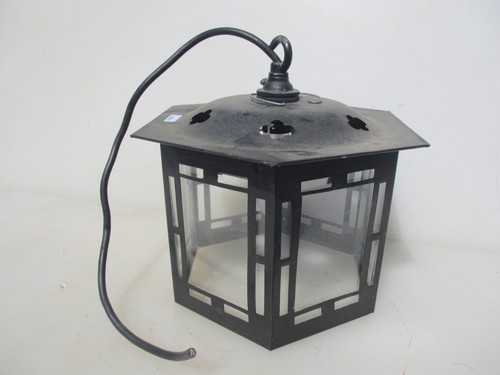 Vintage iron porch lantern - porch,