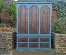 Obsidian Gothic Rustic Freestanding Triple Larder Cupboard