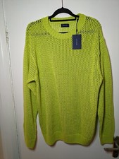 Gant Mens Chunky Open Knit Sweater Jumper Size Large L 22.5" PTP RRP £175 Cotton