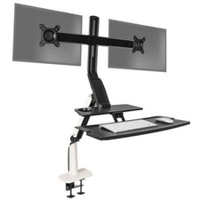 Duronic Sit Stand Desk Mount DM1K1X2 | Wall Mountable | Height Adjustable Riser 
