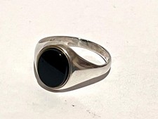 STUNNING STERLING SILVER LADIES GENTS BLACK ONYX RING 925 SIZE Y JEWELERY SIGNET