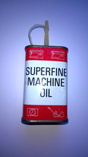 Vintage superfine machine oil tin can