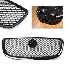 Front Upper Grill Radiator Grille Replacement Fit Jaguar XJ 2010-2015 Car Black