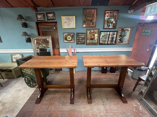 Pair solid wood high - of, tables
