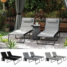 Folding Sun Loungers Set of 2