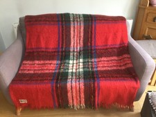 Glen Cree 100% Mohair Large Blanket/ Throw. Red mix. Dry cleaned. L 74”, W 50”.