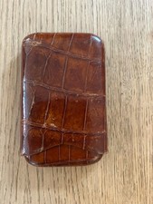 ANTIQUE CROCODILE LEATHER CIGAR CASE