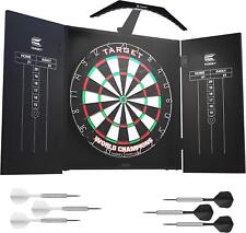 Target Darts Arc Dartboard Lighting System Home Cabinet Set with 6 Darts & Board