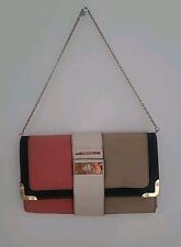 Ladies River Island Gold Chain Clutch Bag. Great Condition.