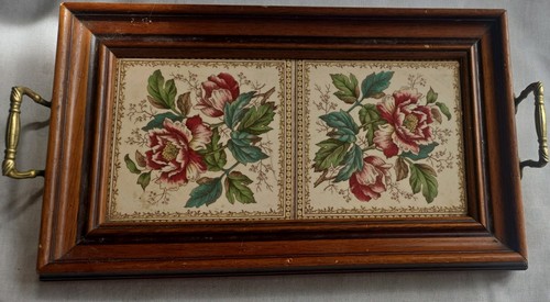 Vintage tiled serving - tiled, tray