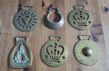 Set of 6 Vintage/Antique Horse Brasses.