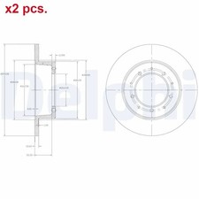 X2 PCS REAR BRAKE DISC ROTORS