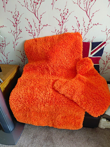 Orange soft faux fur - soft,
