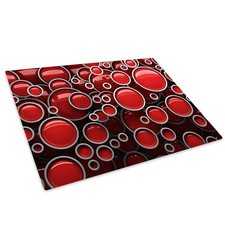 Red Black Chic Glass Chopping Board Kitchen Worktop Saver Protector