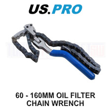 US PRO Tools 60-160MM Oil Filter Chain Wrench With Swivel Handle 3014