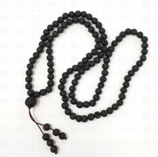 Lava Prayer Beads 108 Mala Necklace Buddhism Meditation Tibetan Black Stone UK