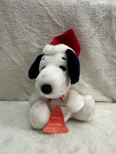 Vintage 1968 Peanuts Snoopy Christmas seasons greetings with  tag soft toy