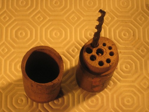 Vintage turned boxwood drill - vintage,