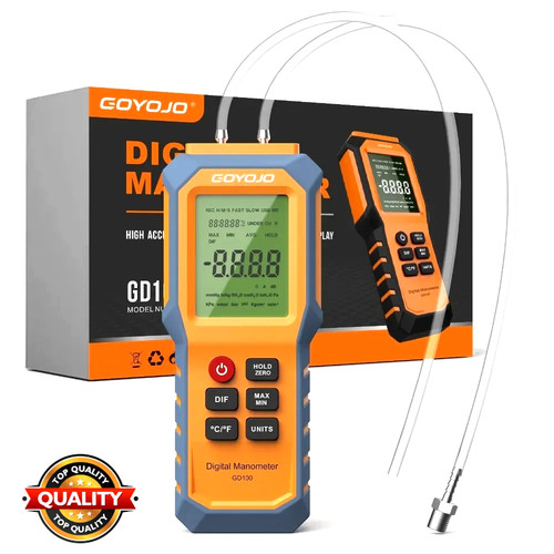 Digital manometer with backlit - with,