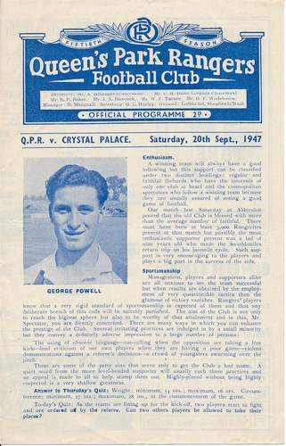 Qpr crystal palace 1947 - qpr, 1947/1948