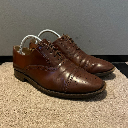 Loake brown leather - leather, cap