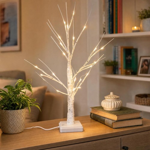 White led twig artificial - white,