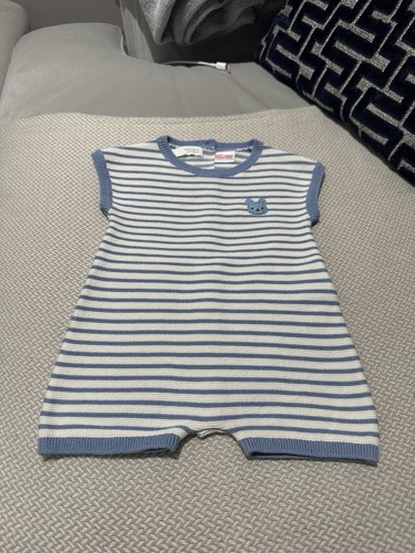Zara blue stripe romper baby - blue,