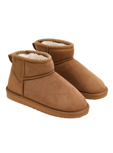 Tan fleece lined - fleece, mini