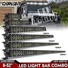 22"/32"/42"/52" Led Light Bar Flood Spot Dual-Row Offroad Driving Truck SUV 4x4