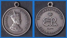 1937  EDWARD VIII CROWNED Bust.  EVIIIR as monogram.  SILVER  20mm  Silver   GVF